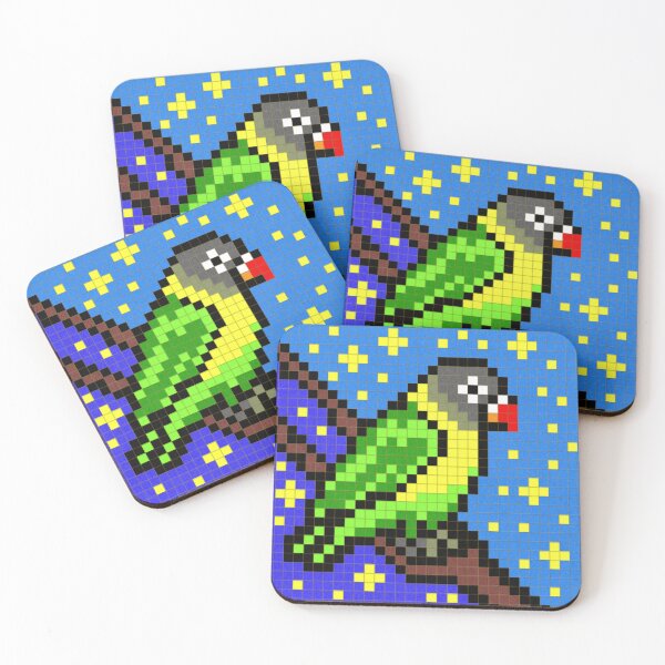 Item preview, Lovebird Pixel Painting designed and sold by CozyPixelFluff.