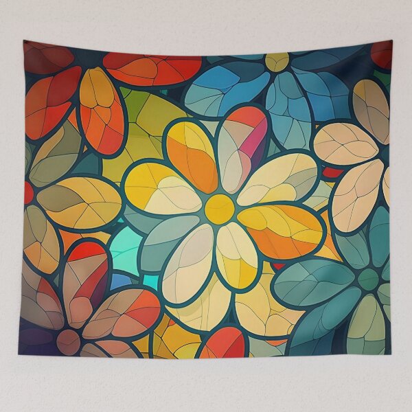 Item preview, Abstract Multicolored Flowers designed and sold by azet-art.