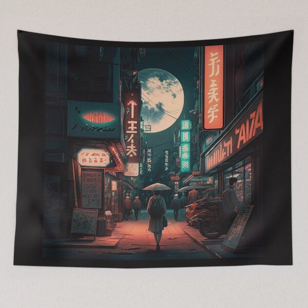 Item preview, Digital art. imaginary japanese city designed and sold by Creativaity.
