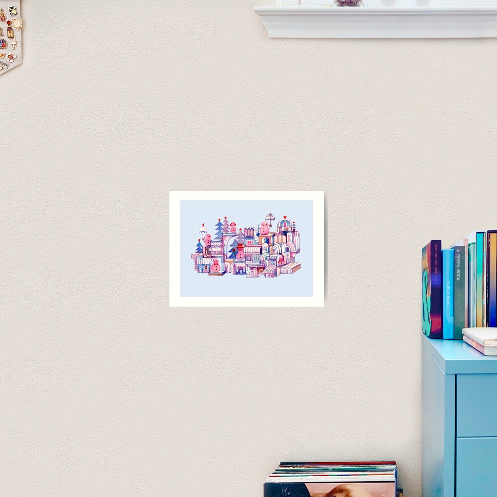Snowman Town No.3 Art Print