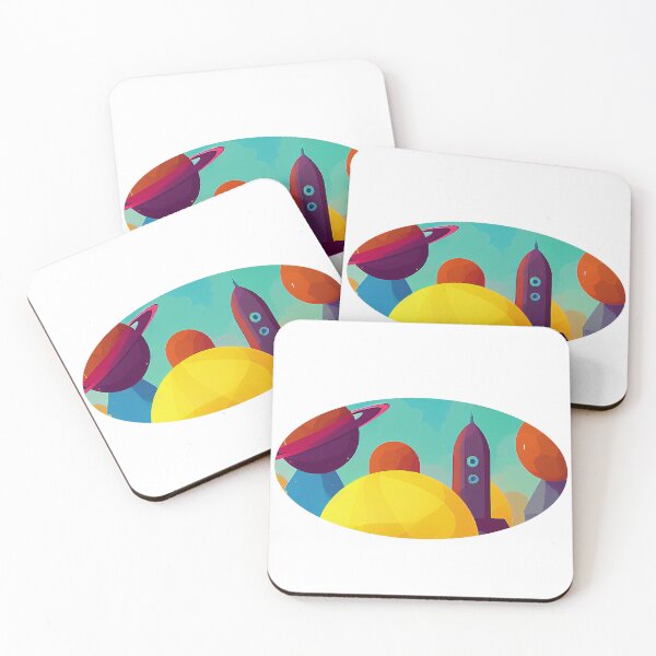 Item preview, Illustration and superposition of several planets, round format designed and sold by Flairh-Art.