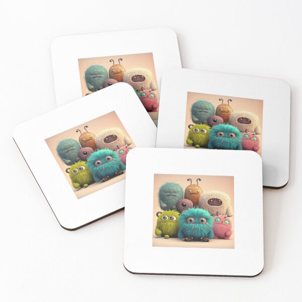 Item preview, Adorable Cartoon Fuzzy Monsters: Fun and Whimsical AI Art Print for Kids and Adults | Playful Monster Illustrations | Unique Nursery and Home Decor | Colorful AI Digital Art designed and sold by SkyBudgets.