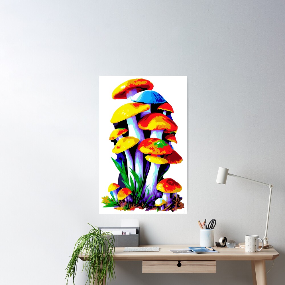 Impression rigide for Sale avec l'œuvre « Illumination Champignon Magique -  Champignons » de l'artiste internlvisions