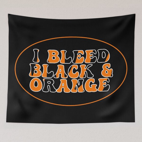 Item preview, I Bleed Black & Orange Oval designed and sold by haldoodles18.