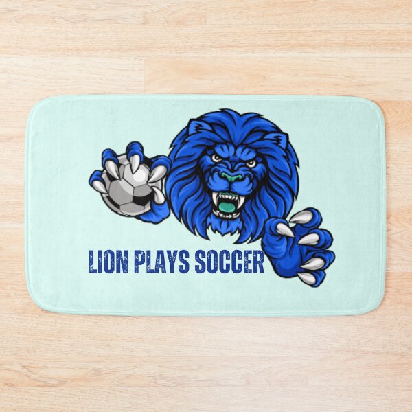 Item preview, Blue Lion Playing Soccer, soccer lovers, lion lovers designed and sold by D-lion.