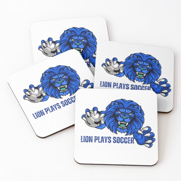 Item preview, Blue Lion Playing Soccer, soccer lovers, lion lovers designed and sold by D-lion.
