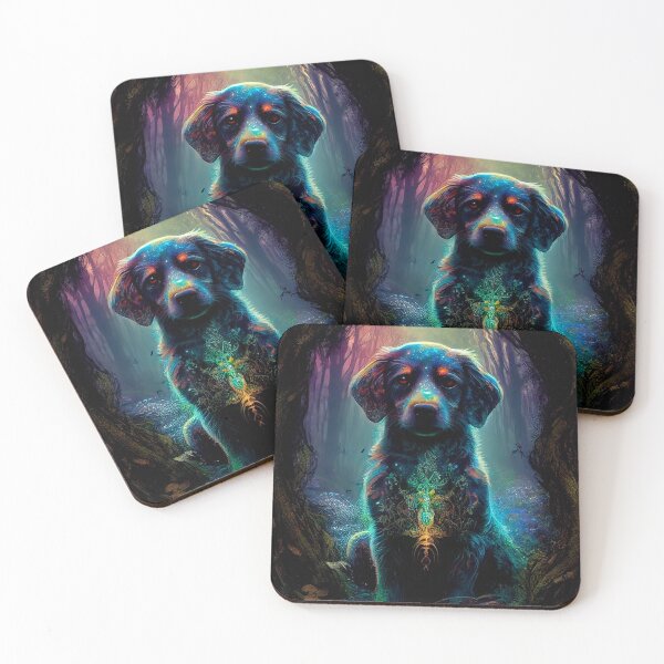 Item preview, Ancient magical molten Dog spirit in a mystical arcane forest designed and sold by Oleh Mykhailenko.