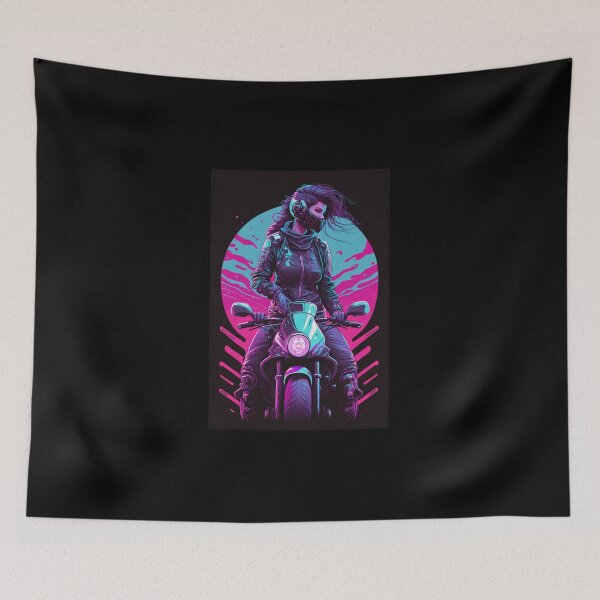Item preview, 80s Synthwave Biker Girl designed and sold by RESToRAPTOR.
