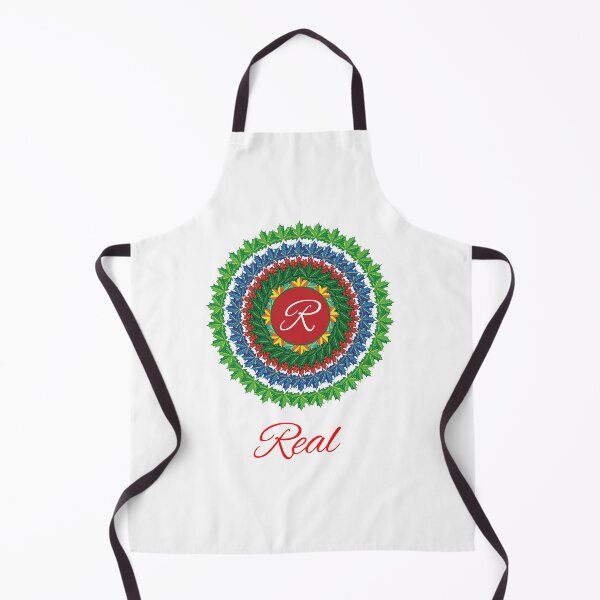 Artikelvorschau, Alphabet R with attribute real leaf art Mandala circle design entworfen und verkauft von MubaraksArt.