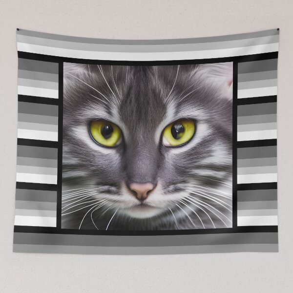 Item preview, Wonderful cat portrait on modern striped background designed and sold by MarionsArt.