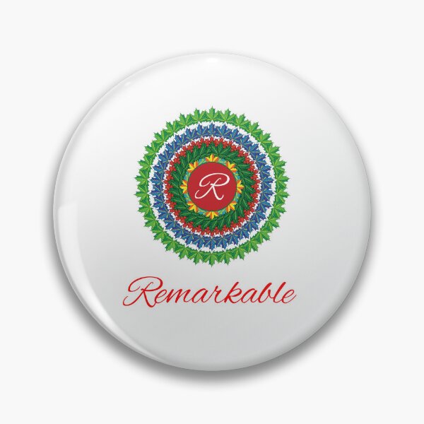 Artikelvorschau, Alphabet R with attribute remarkable leaf art Mandala circle design entworfen und verkauft von MubaraksArt.