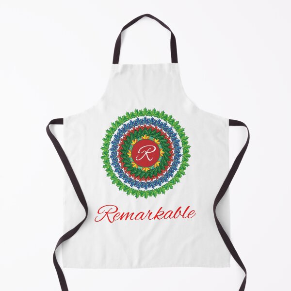 Artikelvorschau, Alphabet R with attribute remarkable leaf art Mandala circle design entworfen und verkauft von MubaraksArt.