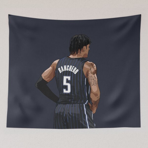 Item preview, Paolo Banchero Orlando Vector Back medium print Qiangy designed and sold by EerieHarakiri.