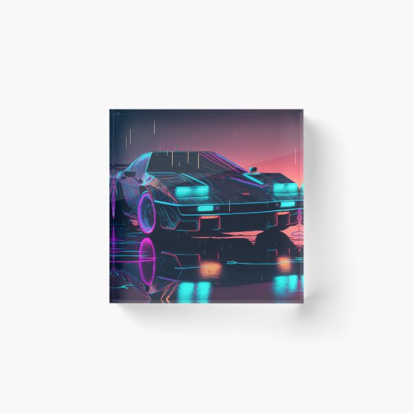 Item preview, Retro Synthwave Neon Car - Cyberpunk Style designed and sold by AdamesArtStudio.