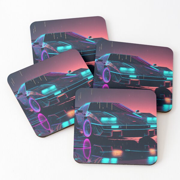 Item preview, Retro Synthwave Neon Car - Cyberpunk Style designed and sold by AdamesArtStudio.