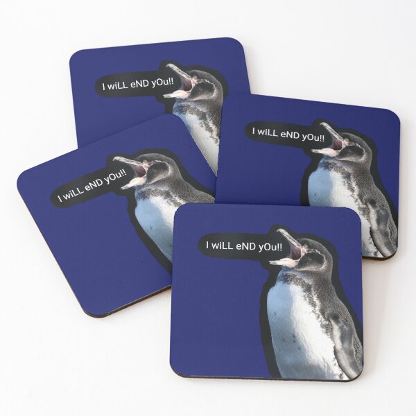 Item preview, Galapagos Penguin I will end you (Dark Blue #060D5B) designed and sold by SBPenguins.