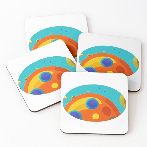Item preview, Illustration and superposition of several planets, round format designed and sold by Flairh-Art.