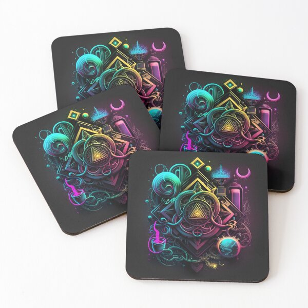 Item preview, Psychedelic Rainbow Magic Alchemy Symbols designed and sold by Iosis-Art.