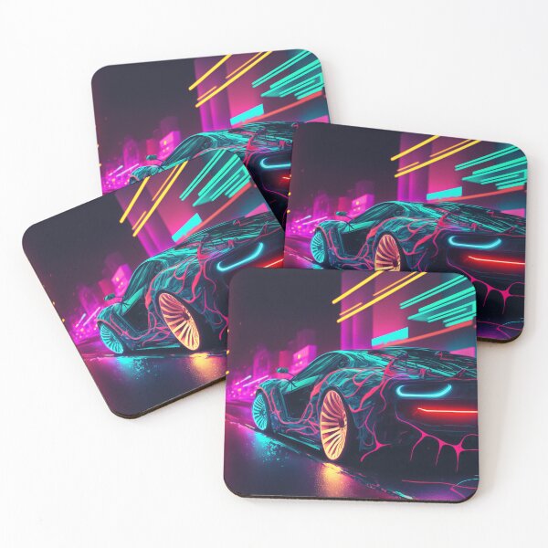 Item preview, Neon Tokyo Supercar #2 - Synthwave Retro Cyberpunk Retro Style designed and sold by AdamesArtStudio.