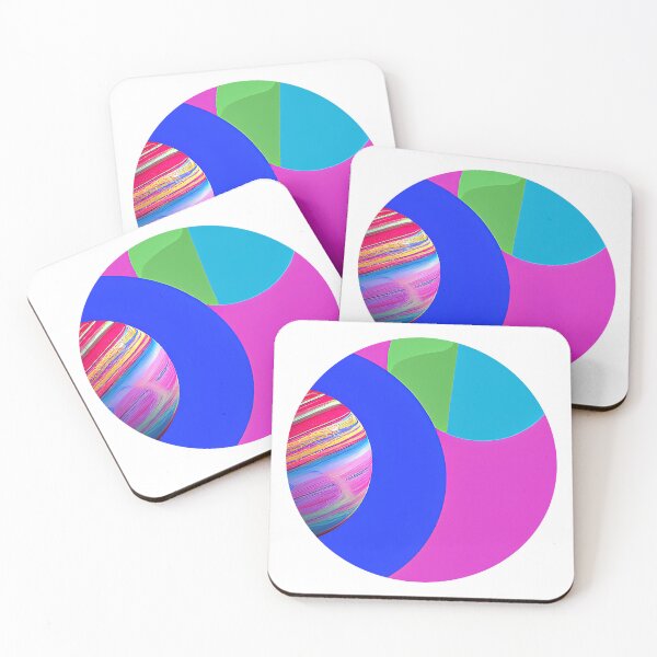 Item preview, Illustration of two planets on pink and blue backgrounds, round format designed and sold by Flairh-Art.