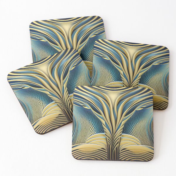 Item preview, Pouring Out the Gold - Teal and Gold Flow designed and sold by ArtistsQuest.