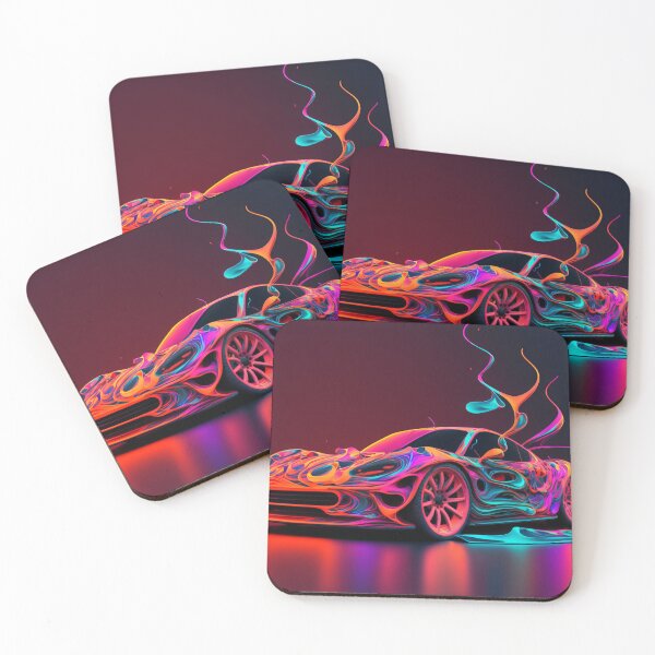 Item preview, Neon Colours Abstract Supercar - Retro Synthwave Style designed and sold by AdamesArtStudio.