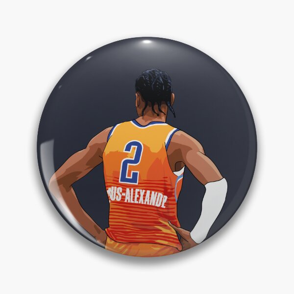Item preview, Shai Gilgeous Alexander Oklahoma City Vector Back medium print Qiangy designed and sold by EerieHarakiri.