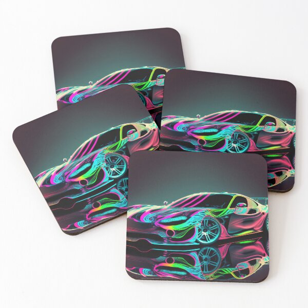 Item preview, Colorful Super Car - Neon Tokyo Style designed and sold by AdamesArtStudio.