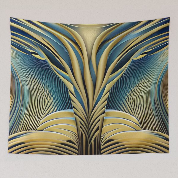 Item preview, Pouring Out the Gold - Teal and Gold Flow designed and sold by ArtistsQuest.
