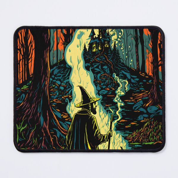 Item preview, Mago explorando un bosque mágico en un paisaje encantador designed and sold by BmoreCreative.