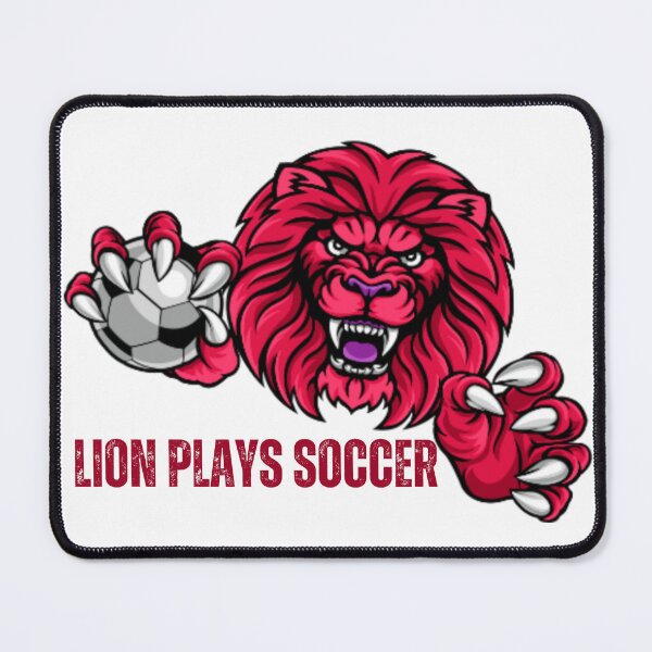 Item preview, Red Lion Playing Soccer, soccer lovers, lion lovers designed and sold by D-lion.