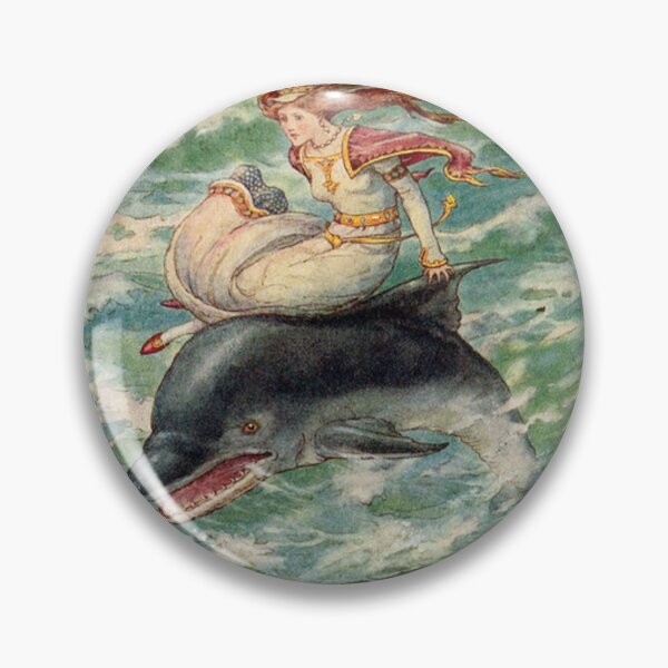 Item preview, Vintage Illustration by Frank C. Pape Princess Rides a Dolphin designed and sold by Deannaboh.
