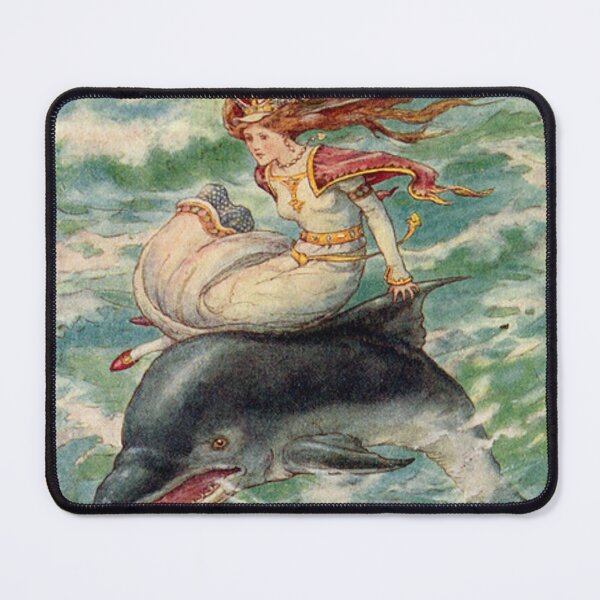 Item preview, Vintage Illustration by Frank C. Pape Princess Rides a Dolphin designed and sold by Deannaboh.