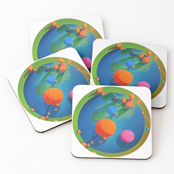 Item preview, Illustration of the several planets on a green background, round format designed and sold by Flairh-Art.