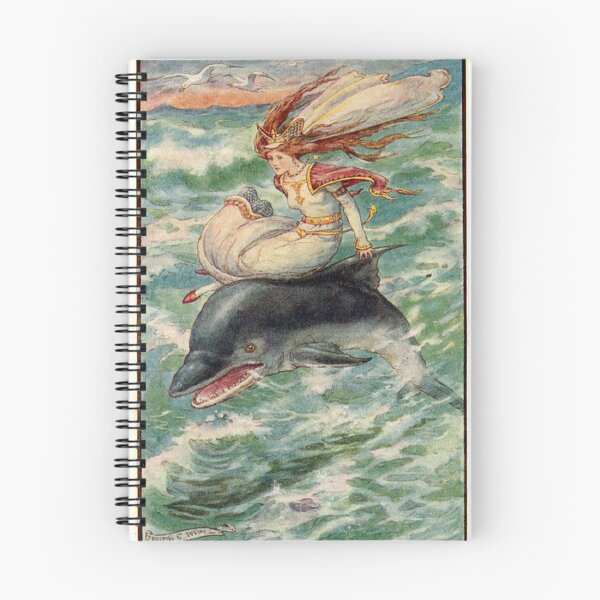 Item preview, Vintage Illustration by Frank C. Pape Princess Rides a Dolphin designed and sold by Deannaboh.