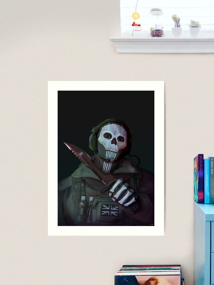 COD MW2 Ghost Staring Meme cropped HIGH QUALITY Art Print by UprizeShop