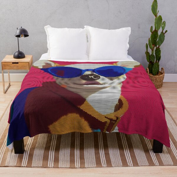 Item preview, Colorful Abstract Chihuahua Wearing Sunglasses 8-bit Pixel Art designed and sold by PixelDripped.
