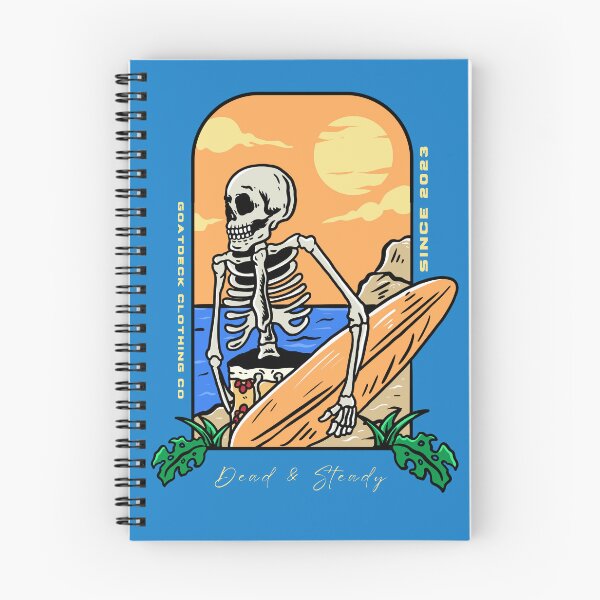 Item preview, Dead & Steady Skeleton Surfer Goatdeck Clothing Co Since 2023 designed and sold by Goatdeck.