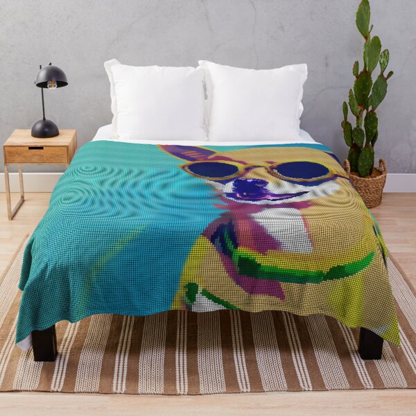 Item preview, Colorful Abstract Chihuahua Wearing Sunglasses 8-bit Pixel Art designed and sold by PixelDripped.