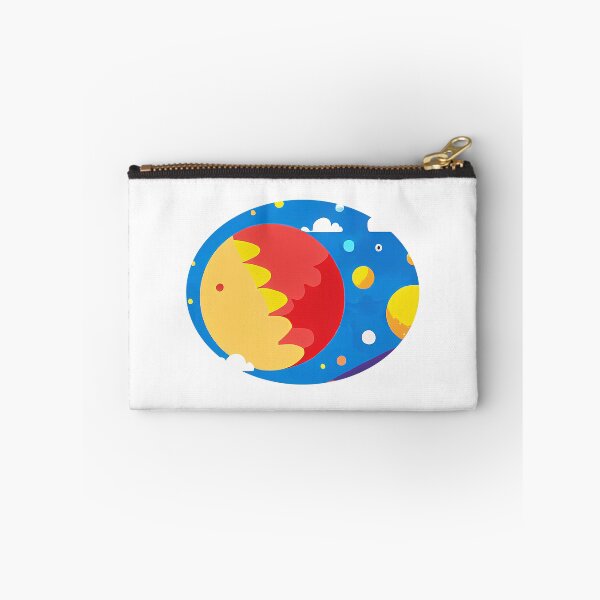 Item preview, Illustration of several red and yellow planets in a cloudy sky, round format designed and sold by Flairh-Art.