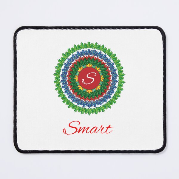 Artikelvorschau, Alphabet S with attribute smart leaf art Mandala circle design entworfen und verkauft von MubaraksArt.