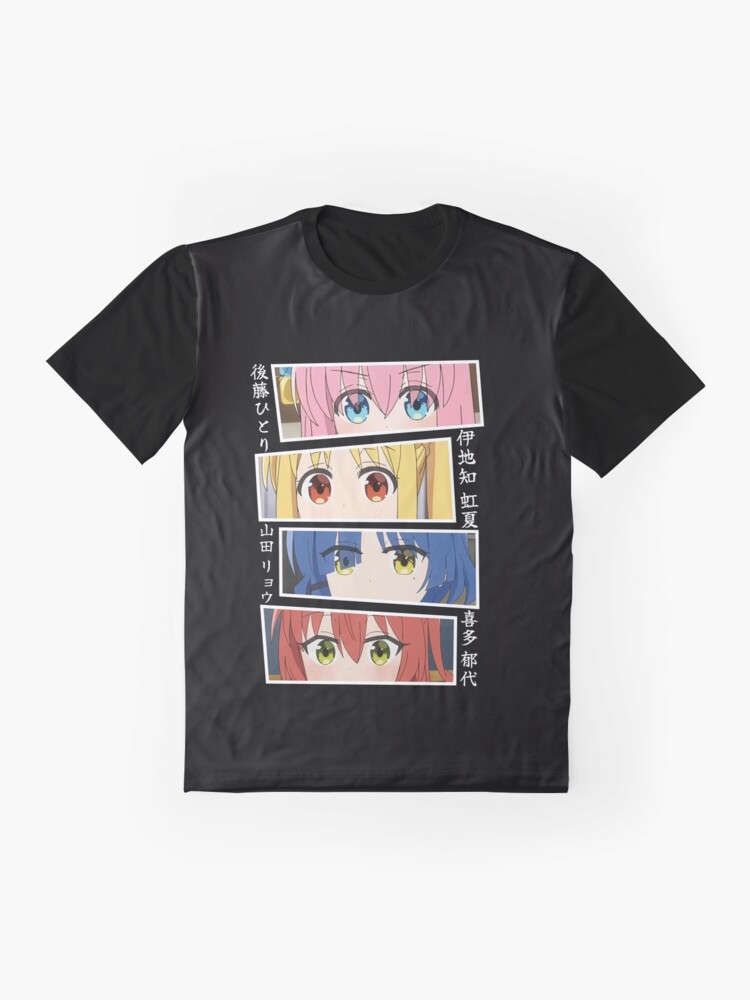 Aperçu 4 sur 5. T-shirt graphique avec l'œuvre Bocchi les yeux de roche créée et vendue par Neelam789.