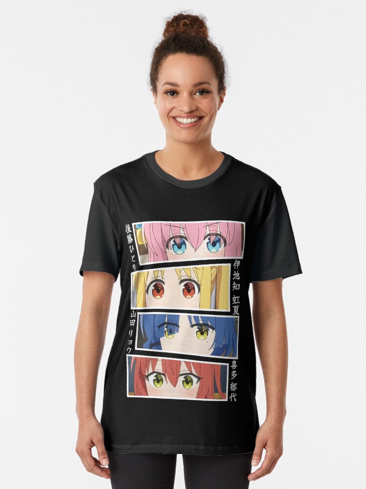Aperçu 2 sur 5. T-shirt graphique avec l'œuvre Bocchi les yeux de roche créée et vendue par Neelam789.
