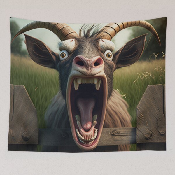 Item preview, Funny Farm Screaming Goat designed and sold by TheArtfulAllie.