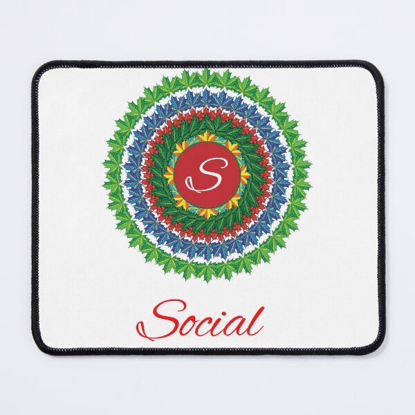 Artikelvorschau, Alphabet S with attribute social leaf art Mandala circle design entworfen und verkauft von MubaraksArt.
