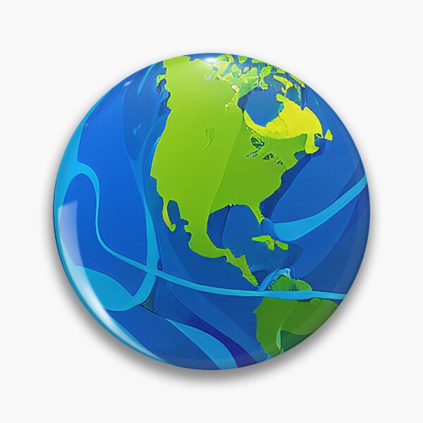 Item preview, Illustration of planet Earth on a burst sun, round format designed and sold by Flairh-Art.