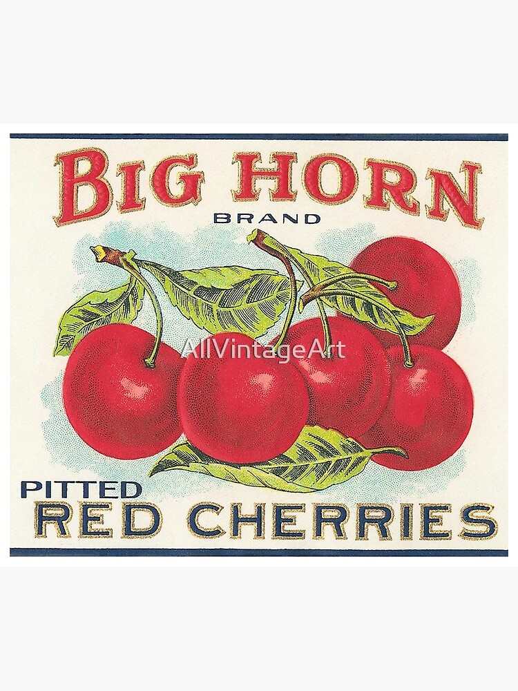 Vintage Fruit Canning Label - Cherries by AllVintageArt