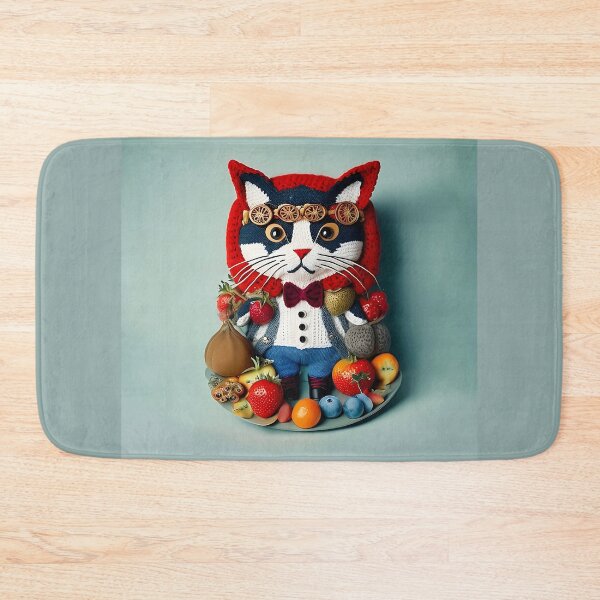 Item preview, Crochet Cat with Fruit designed and sold by cuprum.