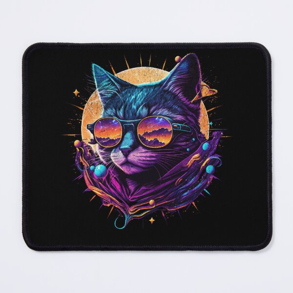 Item preview, Synthwave cat designed and sold by WhistlingSnail.