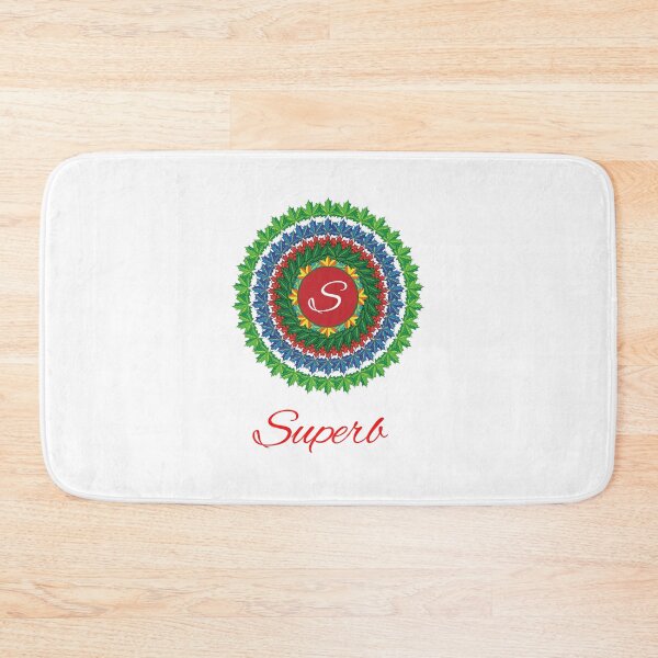 Item preview, Alphabet S with attribute superb leaf art Mandala circle design designed and sold by MubaraksArt.
